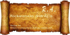 Rockenstein András névjegykártya